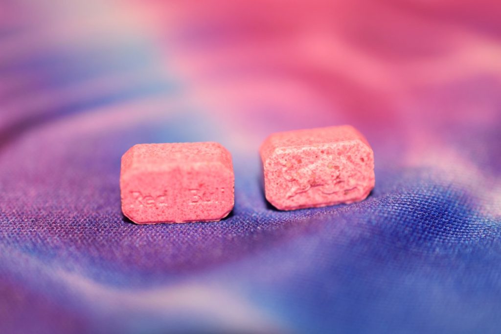Close up of MDMA pills.